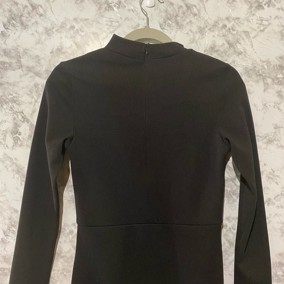 🛒Markdown🛒  Medium Jasmine Long Sleeve Choker V Neck Spandex Black Dress. - Picture 9 of 10